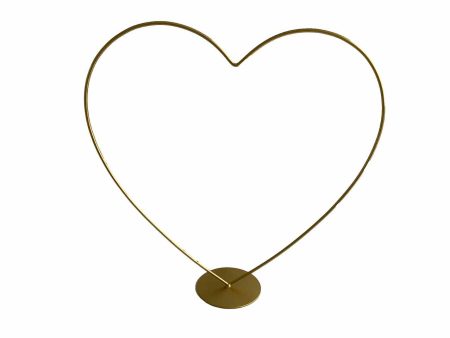 Cuore su piedistallo colore oro d.30cm Online Sale