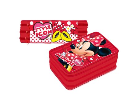 Astuccio con 3 zip minnie premium Online Sale