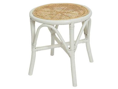 Sgabello in rattan bianco 827343 Fashion