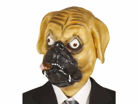 Maschera da cane in gomma per bulldog mastino travestimento animali Sale