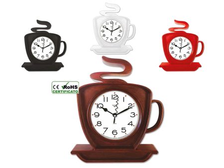 Orologio da parete cassa in abs coffee cup i quadrante bianco in  4 colori assortiti For Sale