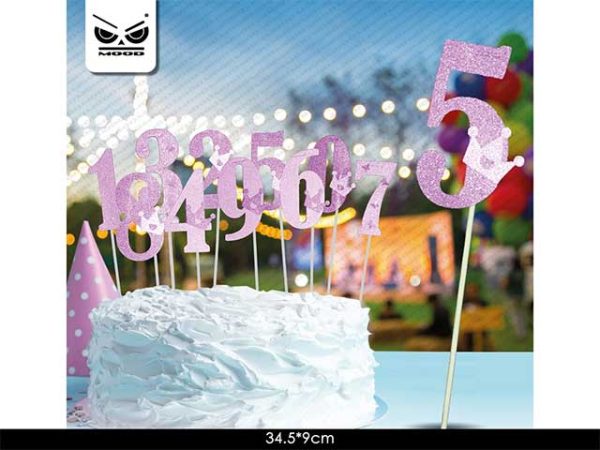 Cake topper n.5 rosa glitter st4518 Online Hot Sale