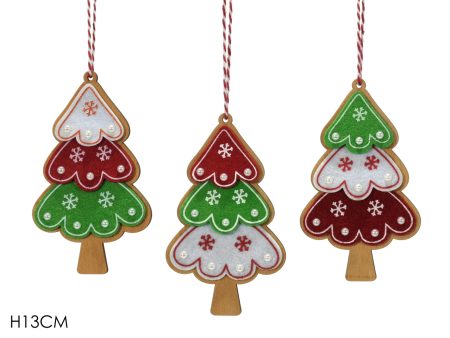 Pendente albero di natale h.13cm in 3 assortimenti For Discount