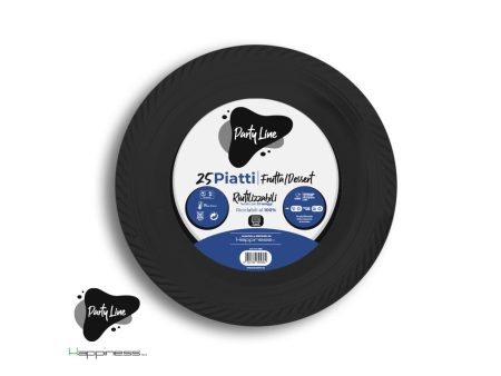 Piatti in plastica da frutta colore nero - la confezione comprende 25 piatti Cheap