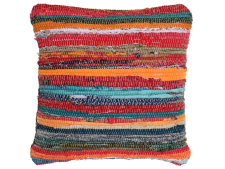 Cuscino in cotone 45x15x45cm 450gr chindi multicolore For Cheap