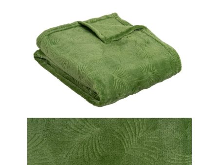 Coperta di flanella a rilievo colore verde misura 130x160cm uia Discount