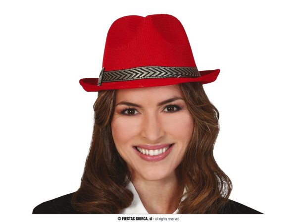 Cappello da gangster rosso Fashion