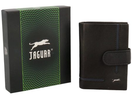 Portacarte jaguar da uomo anticlonazione in vera pelle con nappa bicolore misura 5,5x9,6cm colore nero Online Sale