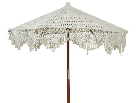 Ombrellone da giardino in cotone d200 h228 colore bianco Online Hot Sale