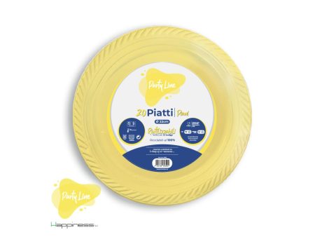 Piatti in plastica 22cm piani colore giallo 17gr For Cheap