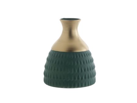 Vaso shaila h.20xd.15cm seta verde e oro Online now