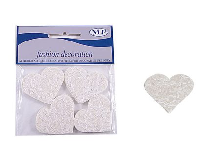 Appendino cuore pizzo 5x4,5cm bianco 24 pezzi b245 01 Cheap