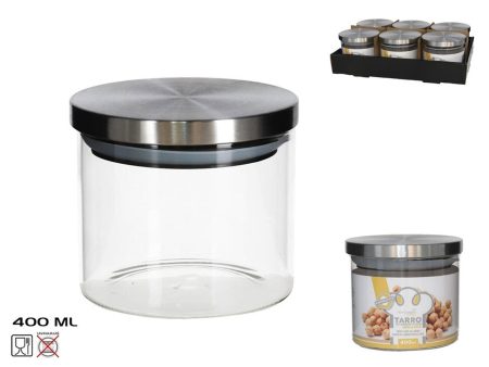 Barattolo per cucina in pyrex moderno 400ml con coperchio in metallo - Kitchen&go Supply