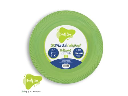 Piatti in plastica da frutta colore verde confezione da 25 piatti Online Sale