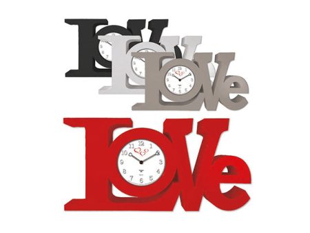 Orologio da parete cassa in abs love clock 21x41cm quadrante bianco in 4 colori assortiti Hot on Sale