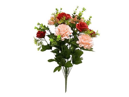 Rosa con zinnia x18 55cm rosa ds001262 Online Sale