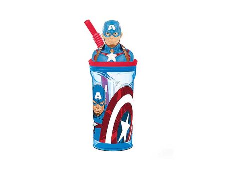 Captain america bicchiere c cannuccia 3d st57766 For Sale