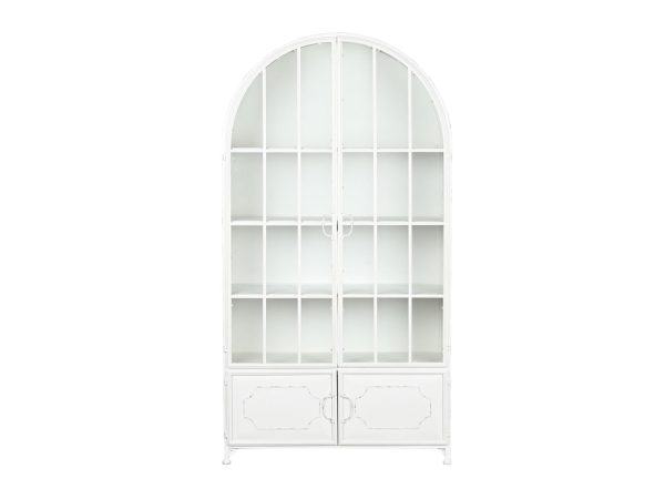 Vetrina metallo cristallo 91x36,5x172 bianco Online Sale