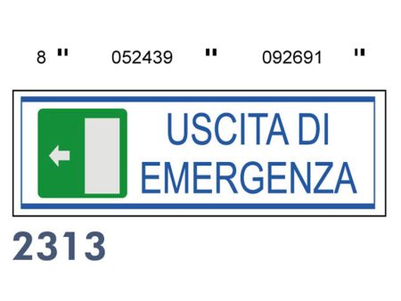 Cartello uscita emergenza 15x5cm 092691 Sale