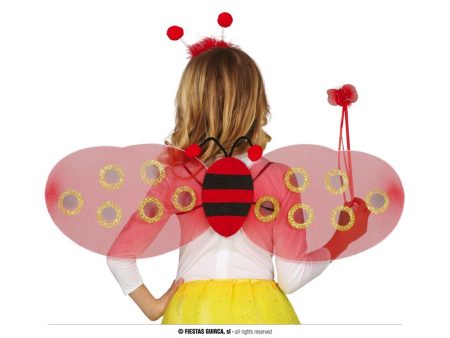 Ali da coccinella 78x26cm con cerchietto per antenne e bacchetta on Sale