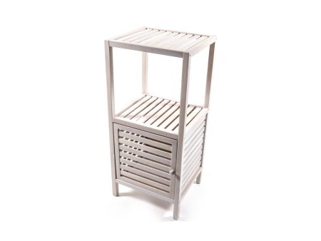 Mobile in legno bianco stile moderno con sportello e ripiano 39x35x86 cm - Mercury For Discount