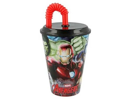 Avengers bicchiere c cannuccia 430ml st87730 on Sale