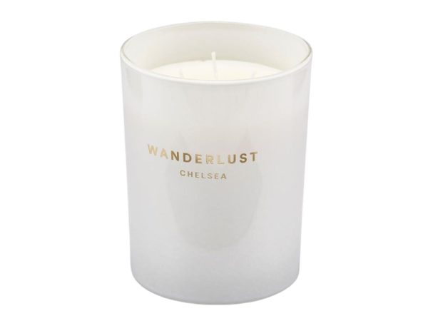 Candela profumata wanderlust chelsea 470gr altezza 12,5cm diametro 10cm fragranza rose garden con 3 stoppini e scatola regalo Fashion