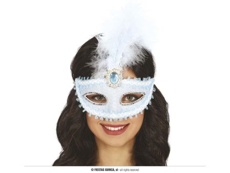 Maschera azzurra con piuma For Sale