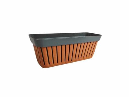 Balconetta e copri balconetta linea kreta lunghezza balconetta interna 50cm realizzata in plastica riciclata colori terracotta e antracite Online