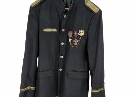 ザラ ZARA 銀ボタン ロゴ装飾軍服 メンズ EUR：50 Supply