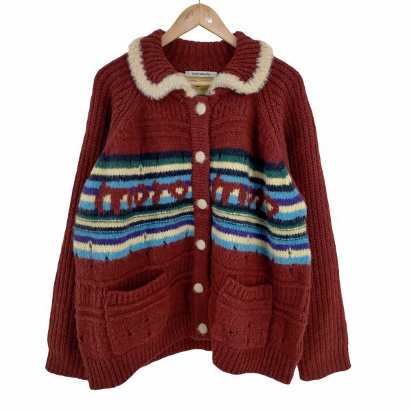 Moromoro  Striped Jacquard Loose Knitted Cardigan レディース  3 Discount